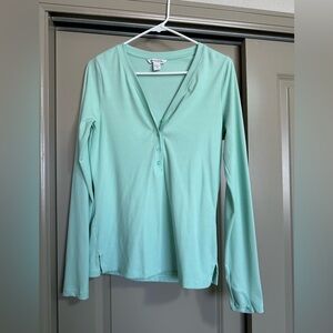 Athleta Light Green Button Down Shirt